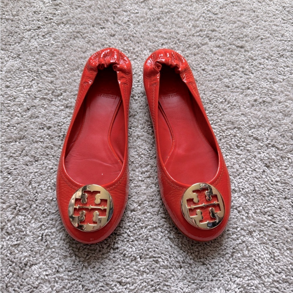 Tory Burch Red Ballet Flats
